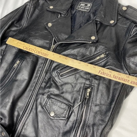 Vintage 90’s Leather Biker Jacket Black - Picture 2 of 11